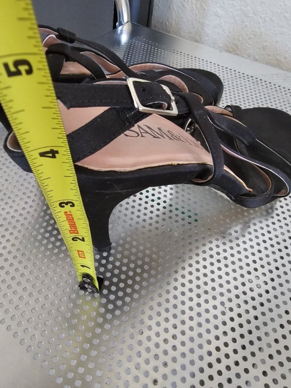 Sam & Libby Black Strappy Heels Shoes Women's Size 7.5 Open Toe - Picture 5 of 7